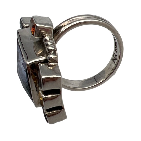 🦋NICKY BUTER RAJ LIMITED EDITION Blue Quartz Citrine Gemstone Ring Size 7 - Picture 9 of 13